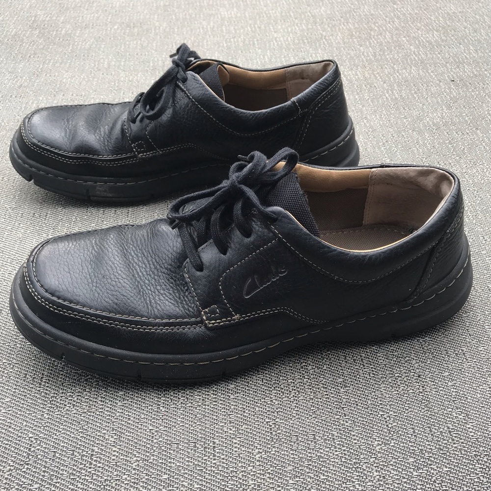 Clarks Men’s Leather Black Shoes Size 10M